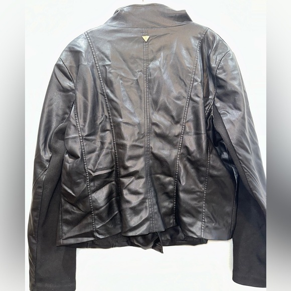 Sam Edelman Black Faux Leather Moto Jacket Women's XLarge - Picture 4 of 6